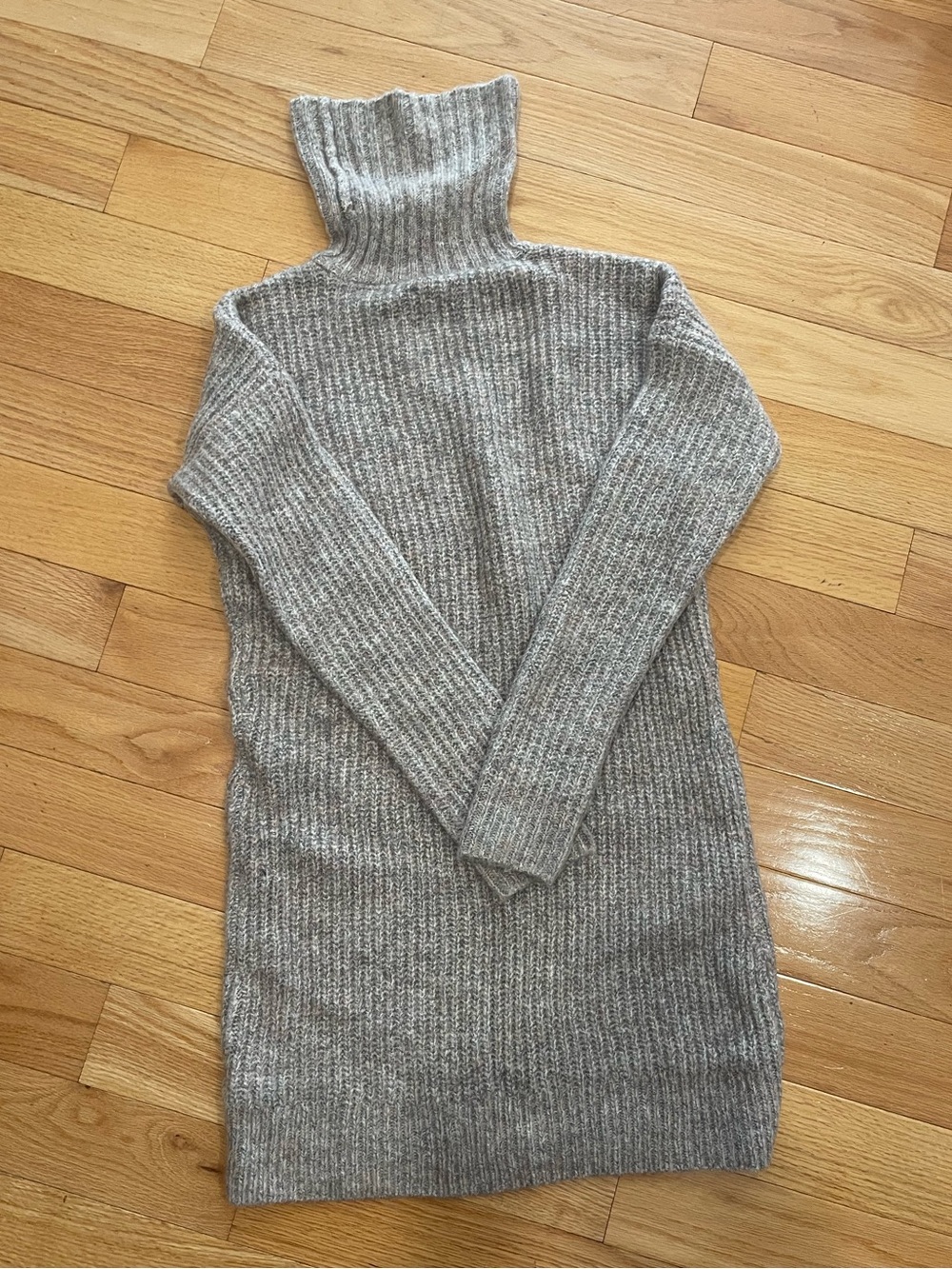 Abercrombie & Fitch Heather Gray Ribbed Turtleneck Sweater Dress